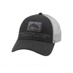 Simms Trout Icon Trucker Hat - Black Apparel