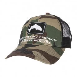 Simms Apparel Trout Icon Trucker - Woodland Camo