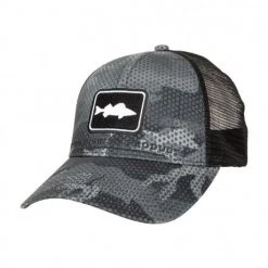 Simms Apparel Walleye Icon Trucker Hex Flo Camo Carbon