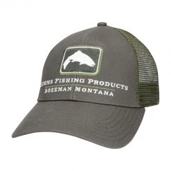 Simms Small Fit Trout Icon Trucker Shadow Green Apparel