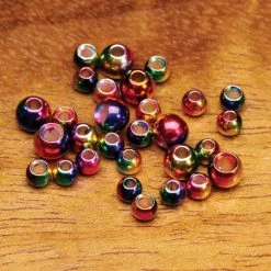 Hareline Dubbin, Inc. Multihued Rainbow Brass Beads Fly Tying