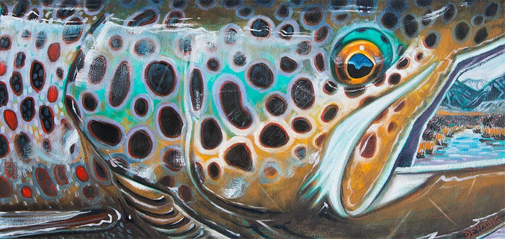Derek DeYoung Brown Trout Abstract Decal 1 Derek DeYoung Brown Trout Abstract Decal