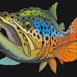 Derek DeYoung DeYoung Brown Trout Foreshortened Cutout Decal Tools & Accessories
