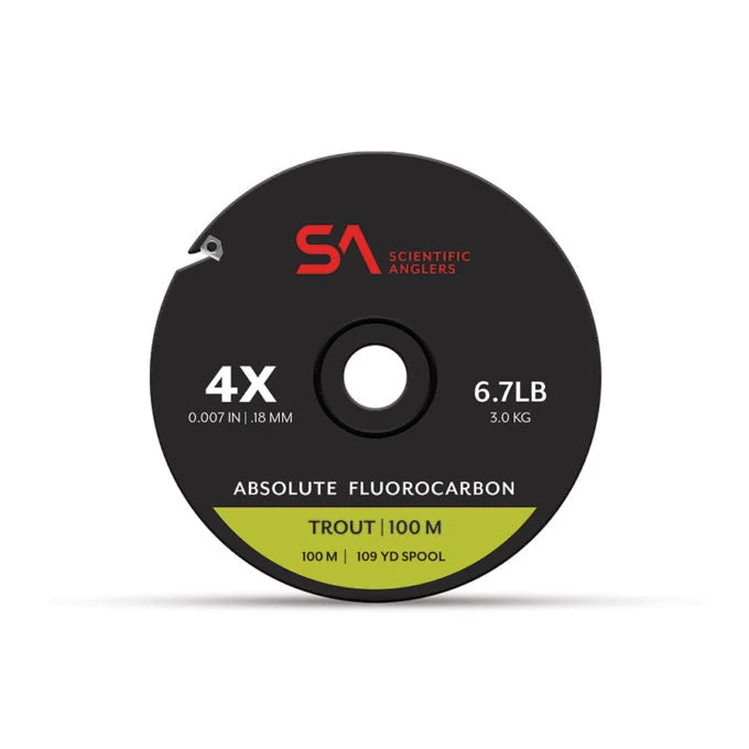 Scientific Anglers Fly Fishing Absolute Fluorocarbon Trout 100M 1 Scientific Anglers Fly Fishing Absolute Fluorocarbon Trout 100M