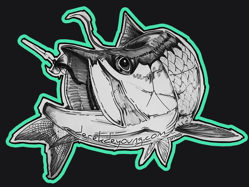 Derek DeYoung Tools & Accessories Tarpon Sketch Decal 1 Derek DeYoung Tools & Accessories Tarpon Sketch Decal